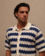 Knitted Shirt- Navy & Cream