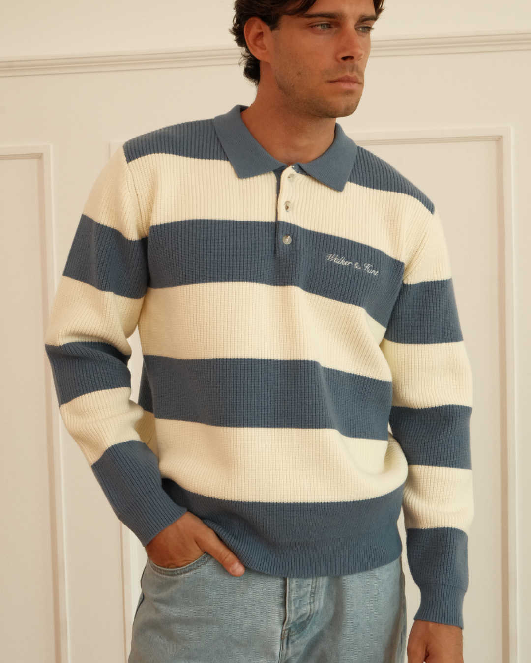 Lando Knit - Steel & Cream