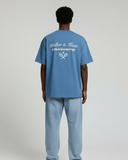 St Tropez Tennis Club Tee - Steel Blue
