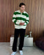 Oversized Lando Knit - Emerald Green & Cream