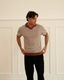 Milton Striped Polo - Mocha & Cream