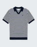 Milton Knitted Polo - Navy & Cream