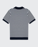 Milton Knitted Polo - Navy & Cream