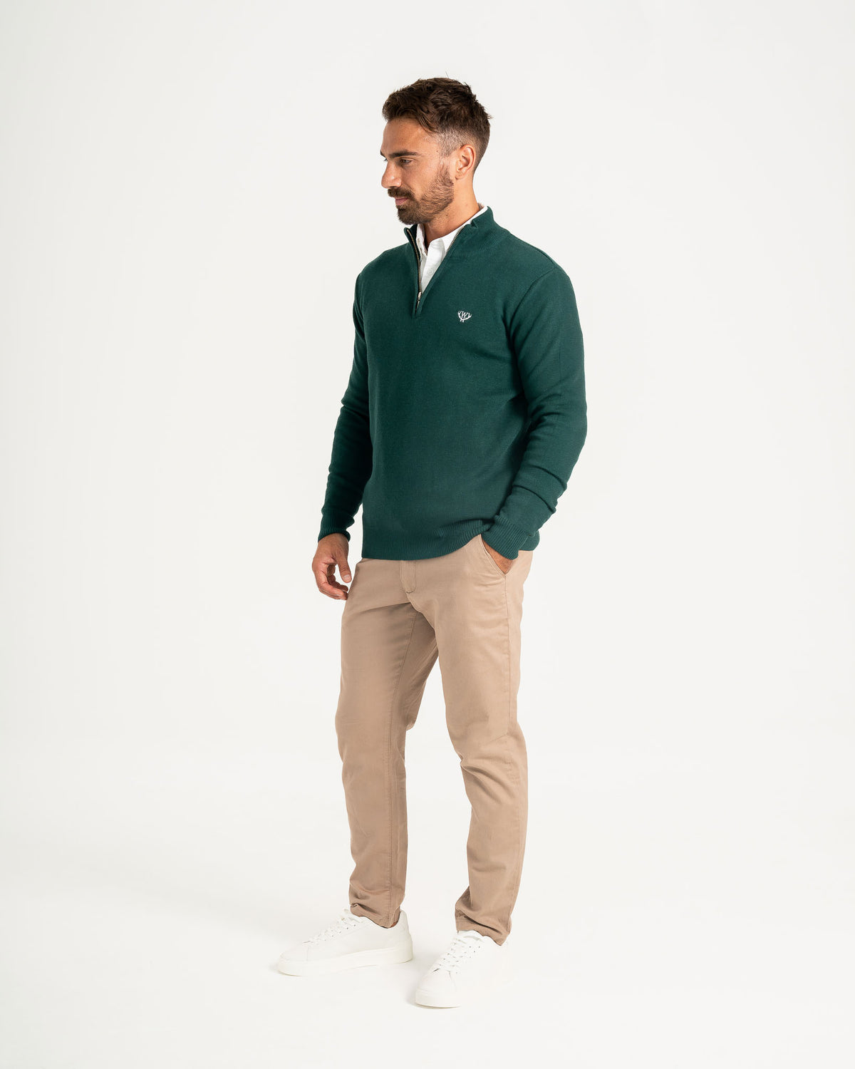 Huxley Quarter Zip - Emerald Green