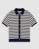 Striped Knitted Shirt - Navy