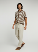Striped Knitted Shirt - Mocha