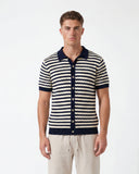 Striped Knitted Shirt - Navy