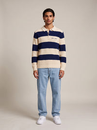 Oversized Lando Knit- Navy & Cream