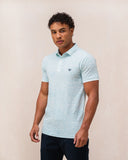 Textured Polo- Aqua Blue