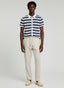Knitted Shirt- Navy & Cream