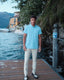 Pique Stretch Polo- Light Blue