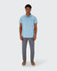 Pique Stretch Polo- Light Blue