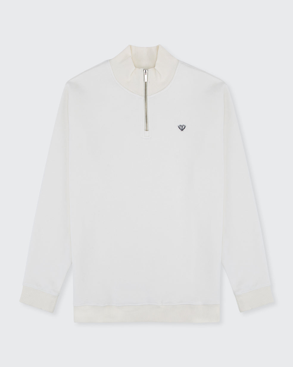 Zach 1/4 Zip Sweat- Off White