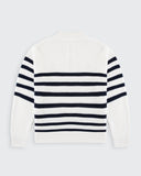 Striped Huxley Quarter Zip - Off White