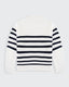 Striped Huxley Quarter Zip - Off White
