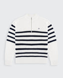 Striped Huxley Quarter Zip - Off White
