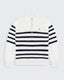 Striped Huxley Quarter Zip - Off White
