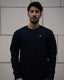 Navy V-Stitch Sweatshirt - Walker & Hunt Sweaters