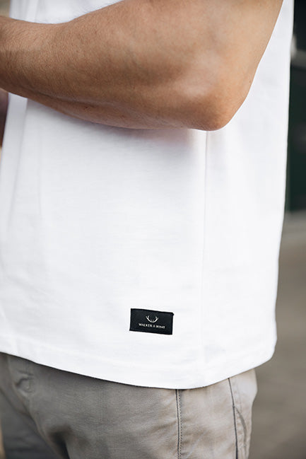 Pima Relaxed Tee- White - Walker & Hunt T-Shirts